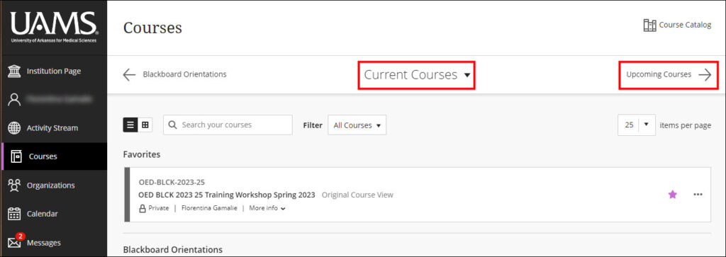 Select upcoming course