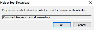 Click OK on the Helper Tool Download