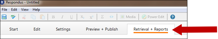 Use Retrieval + Reports tab.