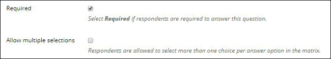 Screenshot of the check boxes next to Required and Allow Multiple Attempts.
