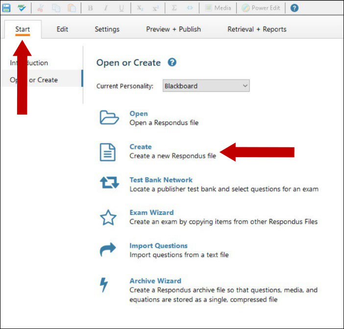 Open Responuds 4.0 and on the Start menu Click Open a file.