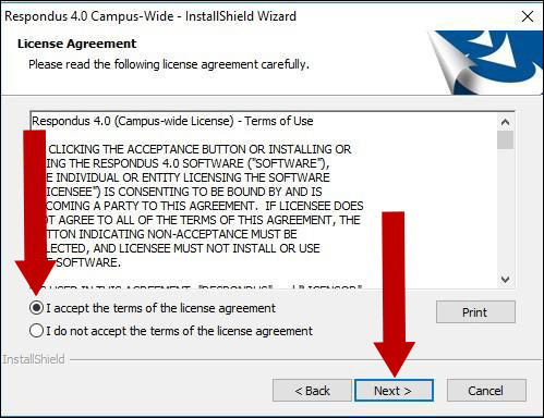 Accept the license agreement and click Next.