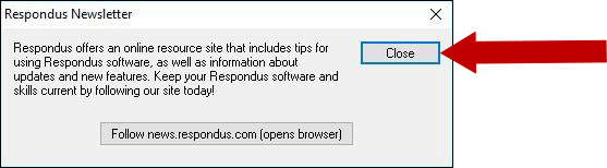 Click Close on the follow Respondus window.