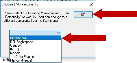 Select Blackboard personality and click OK.
