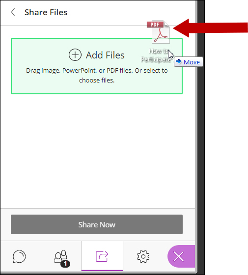 Image of how to add files.