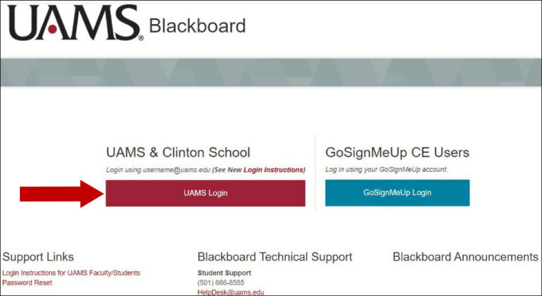 Uans App How to Login to Blackboard | UAMS Educational Development