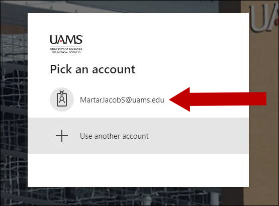 choose your account from login the prompt