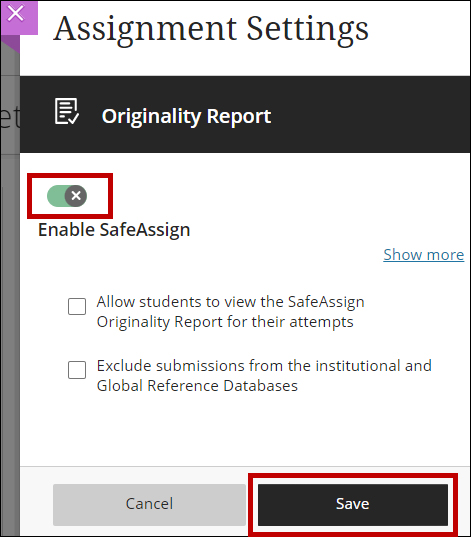On the Assignments Settings enable the Originality Report feature.