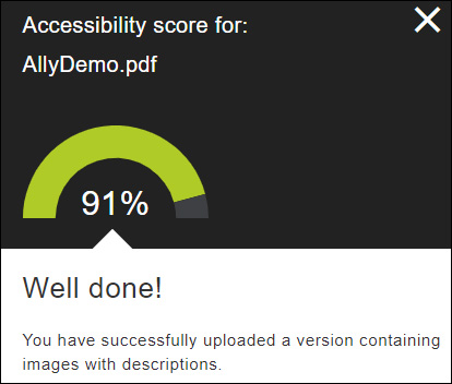 The accessibility score updates.