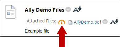 Ally accessibility indicator displays next to a content file.
