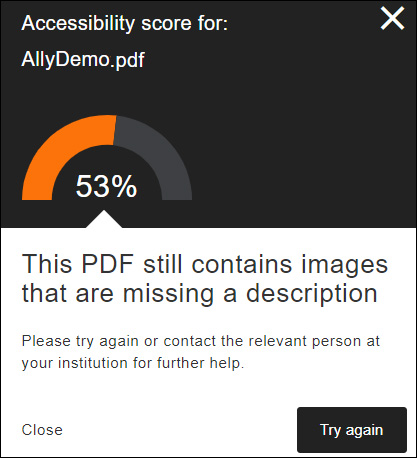 The accessibility score updates.