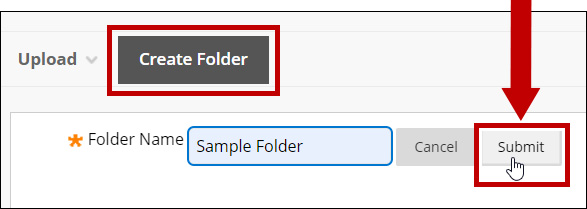 Under Create Folder add folder name and Submit.