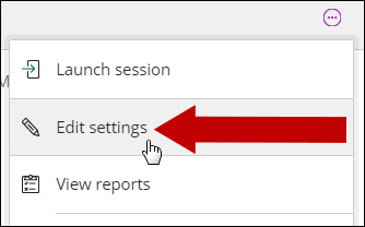 Arrow pointing to Edit Settings link