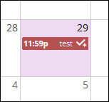 Due date display in the calendar