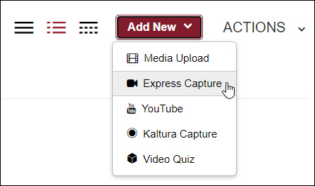 From Add New select Express Capture.