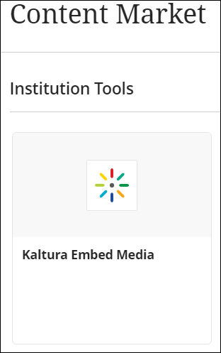 Select Kaltura Embed Media.