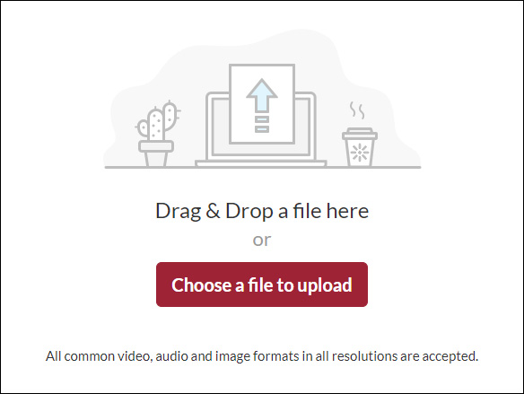 Click Choose a file to upload button.