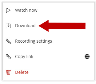 Image of options menu with an arrow pointing to Download.