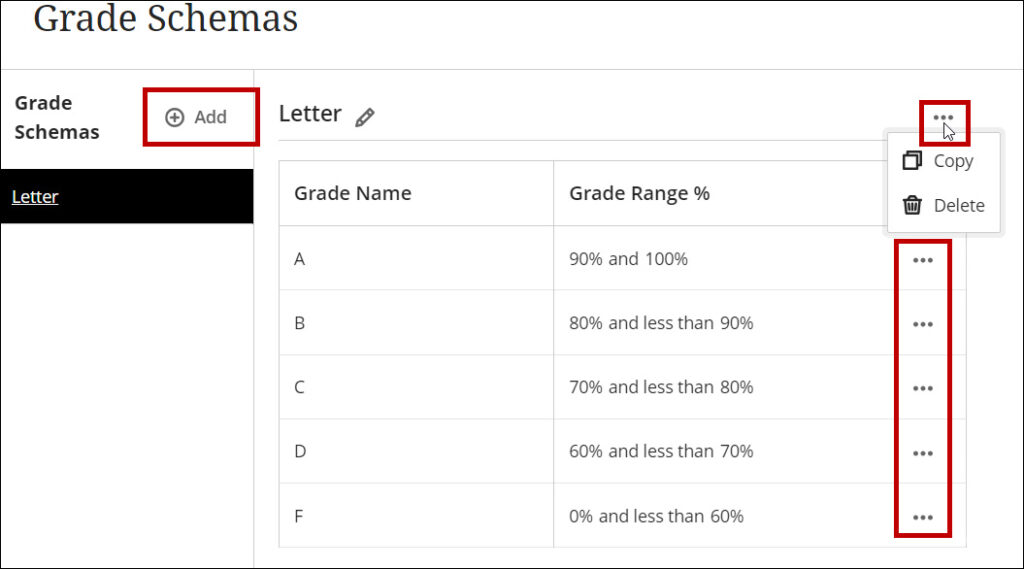 Edit the existing grade schema or add another.