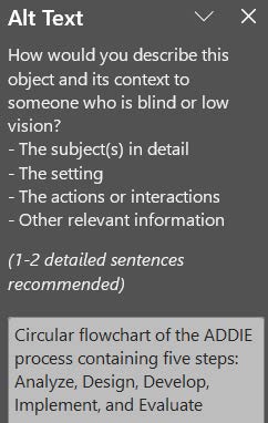 Context menu showing who to add Alt Text.